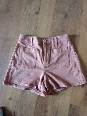 Madewell High-Waist Reddish Pink Utility Shorts